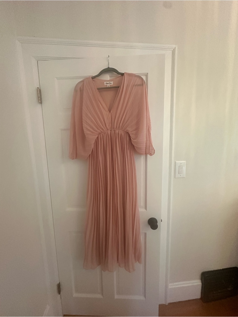 Pinkblush light pink Pleated v neck maternity maxi Dress